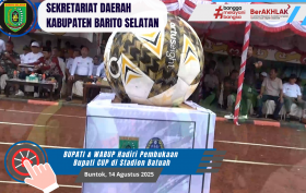 Banner Web Video 14-08-2025 Pembukaan Turnamen Sepak Bola Bupati Cup Tahun 2025