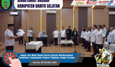 Banner Web Video 08-10-2025 Pelantikan Pengukuhan Pejabat PimpinanTinggi Pratama Di Lingkungan Pemerintahan Kabupaten Barito Selatan Tahun 2025