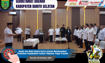 Banner Web Video 08-10-2025 Pelantikan Pengukuhan Pejabat PimpinanTinggi Pratama Di Lingkungan Pemerintahan Kabupaten Barito Selatan Tahun 2025